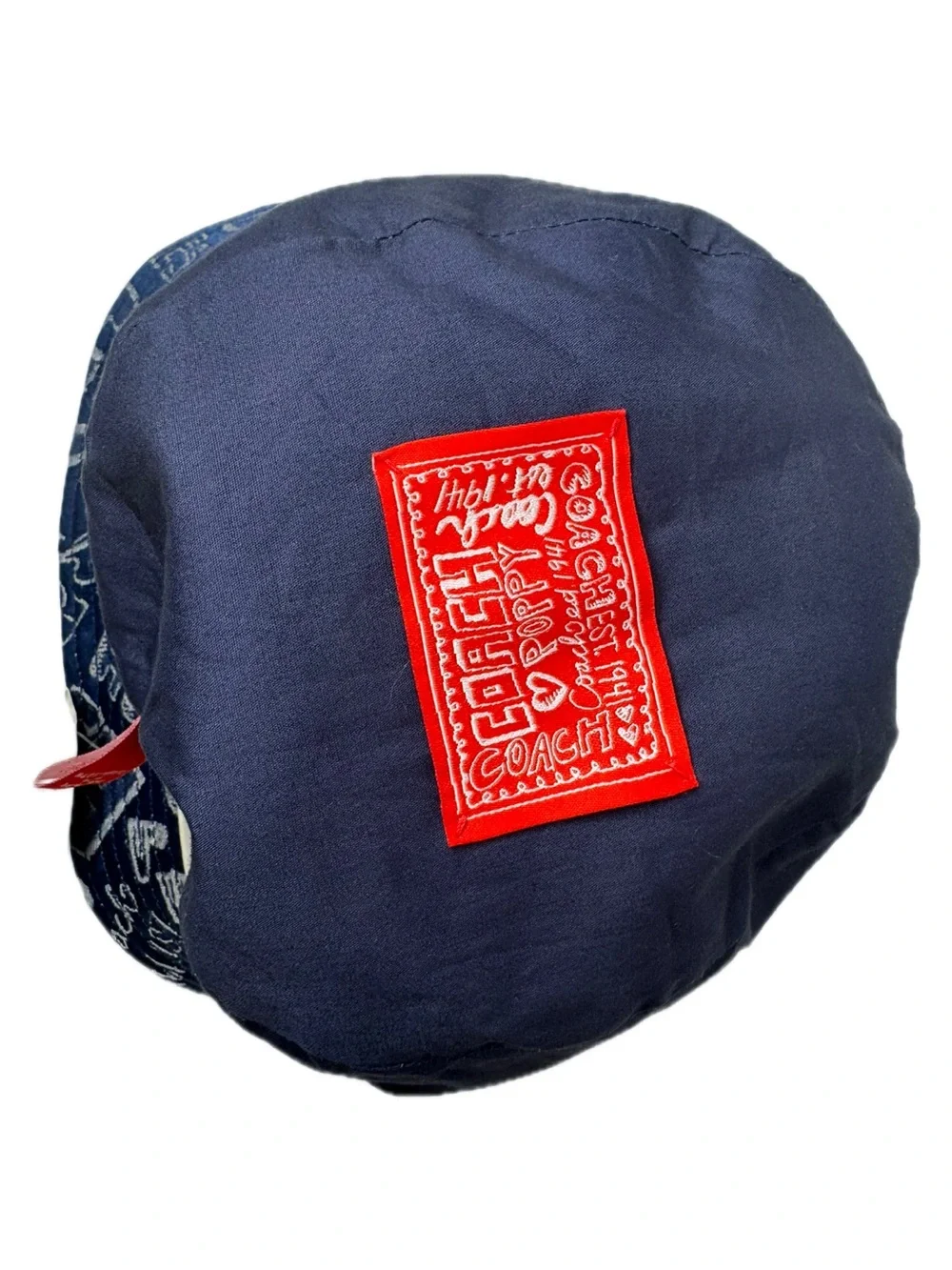 Coach Y2K Poppy Blue Graffiti Script  Story Patch Sara Bucket M/L Hat 80913 NWT